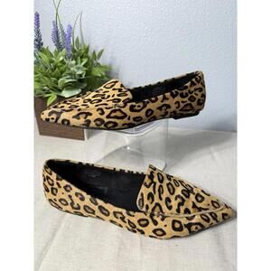 Jeffry Campbell Leopard Print Calf Hair Fur Pointy Toe Flats Womens Size‎ 6.5 M